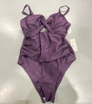 CUPSHE ONE PIECE BATHING SUIT - SIZE: WOMEN M - DARK PURPLE - Like New