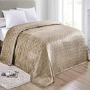 96672 ARMANI AMRANI BED COVER EMBOSSED BLANKET QUEEN SIZE - TAUPE - Brand New