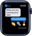 For Parts: Apple Watch 6 GPS 44mm Blue Alum Case Deep Navy Sport Band M00J3LL/A NO POWER