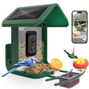 ONLYFLY BIRD FEEDER WITH CAMERA SOLAR POWERED SMART BIRDFEEDERS - GREEN - Like New