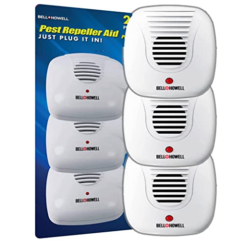 BELL AND HOWELL ULTRASONIC PEST REPELLERS WITH EXTRA OUTLET 3 PACK WHITE - Brand New