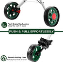 Golf Push Cart Lightweight Foldable 3-Wheel Golf Cart Locking Foot Brake - Brand New