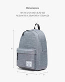 HERSCHEL SUPPLY HERSCHEL CLASSIC XL BACKPACK RAVEN CROSSHATCH ONE SIZE - Brand New