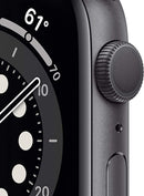 APPLE WATCH 6 GPS 44MM SPACE GRAY ALUMINUM BLACK SPORT BAND M00H3LL/A New