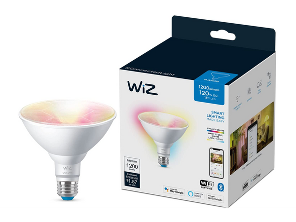 WiZ Connected Color PAR38 Outdoor Smart WiFi Light Bulb, 2200K - 6500K + RGB, 16