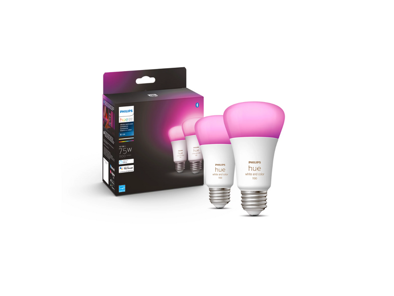 Philips Hue 563361 10.5W A19 E26 Bluetooth Smart Bulb, 2-pack