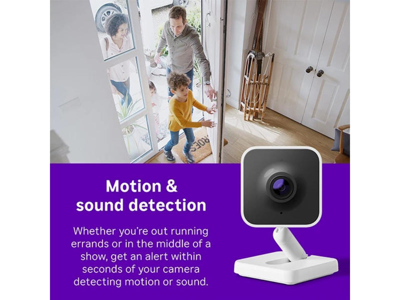 Roku Indoor Camera, 1080p HD video & color night vision, Wired Camera, White,