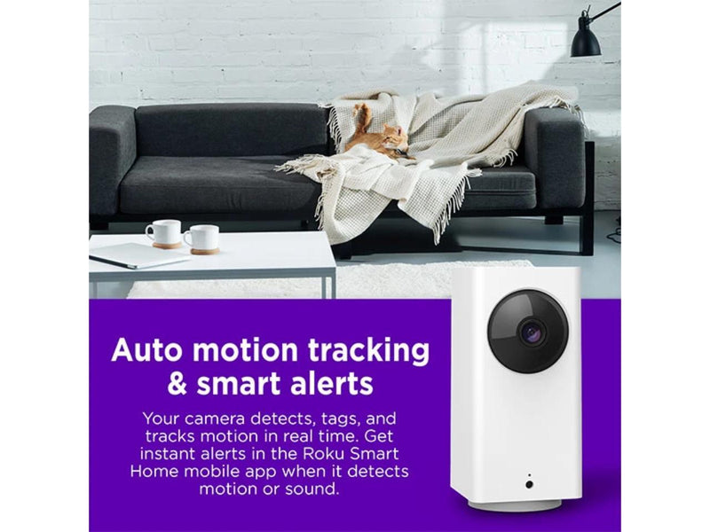 Roku Indoor Camera 360 Wired, 1080p HD video & color night vision, White