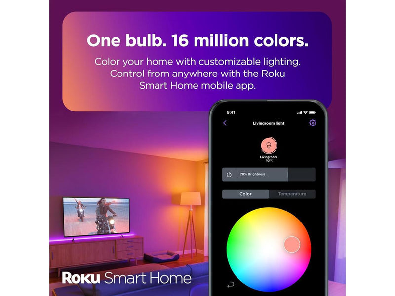 Roku Smart Bulb SE, A19 Color, 1-Pack