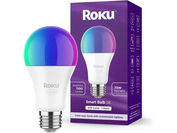 Roku Smart Bulb SE, A19 Color, 1-Pack