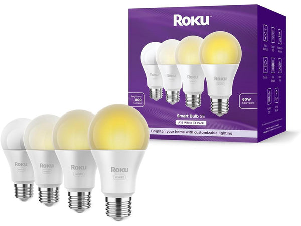 Roku Smart Bulb SE, A19 White, 4-Pack