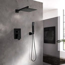 Qomolangma 12" Rain Shower System Bathroom Faucet Pressure Balance Valve - Black Like New