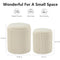 CHILIHOM ROUND OTTOMAN WITH STORAGE SET OF 2 UPHOLSTERED VELVET - BEIGE - Like New