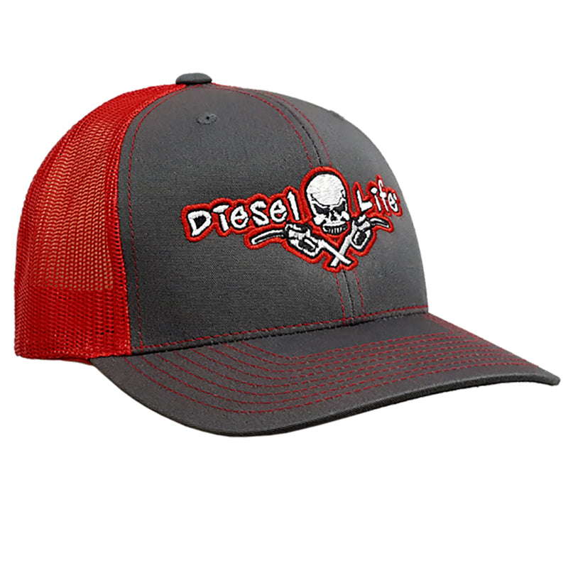 DIESEL LIFE CAP SNAP BACK-CHAR-RED-RED