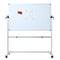 VIZ-PRO DOUBLE-SIDED MAGNETIC MOBILE WHITEBOARD 48 X 36 IN, ALUMINIUM - WHITE - Like New