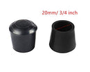 KDYOFNI 16PCS RUBBER CHAIR LEG TIPS NON-SLIP ROUND TABLE FEET 20MM - BLACK - Brand New