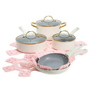 PARIS HILTON EPIC NONSTICK POTS AND PANS SET 12-PIECE PZW02-P002 - CREAM - Like New