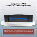ROCKVILLE USS8 8" 600W SLIM UNDER-SEAT ACTIVE SUBWOOFER BUILT-IN AMP - BLACK - Like New