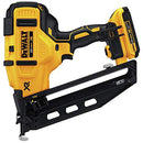 DEWALT 20V MAX* XR FINISH NAILER, ANGLED, 16GA, 2 BA122, DCN660D1 - YELLOW - Like New