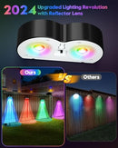 Upgraded Solar Fence Lights Outdoor 8 Pack with Spot Lensed Bright Fence Lights - Like New
