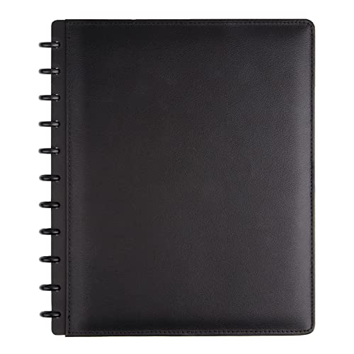TUL CUSTOM NOTE-TAKING SYSTEM DISCBOUND NOTEBOOK LETTER SIZE LEATHER COVER BLACK - Brand New