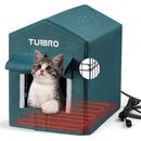 TURBRO HEATED CAT HOUSE OUTDOOR,INSULATED WEATHERPROOF IRON SHELTER CH17A - BLUE - Like New