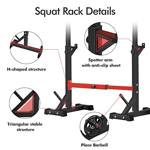BANGTONG&LI SQUAT RACK STAND ADJUSTABLE WEIGHT RACK 550LBS - - Scratch & Dent