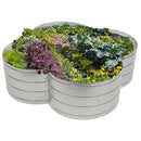 SUNNYDAZE DECOR CLOVER GALVANIZED RAISED GARDEN BED SILVER 43X43X12 - SILVER - Like New