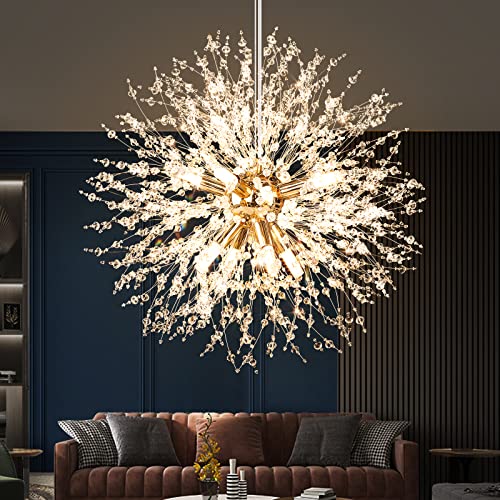 Modern Chandeliers, 8-Light Dandelion Chandelier, Semi Flush Mount Ceiling - Like New