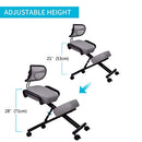 DRAGONN Ergonomic Kneeling Chair Back Support Adjustable Stool - Gray - Like New