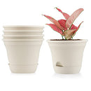 SuherHomey Plant Pots 8 Inch Flower Pot Indoor/Outdoor Large Pots 5 Pack White - Brand New