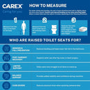 Carex Health Hinged Elongated Toilet Seat Riser 3.5" Height - White - Brand New