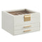 SONGMICS Jewelry Box Glass Lid 3-Layer Organizer 2 Drawers - Scratch & Dent