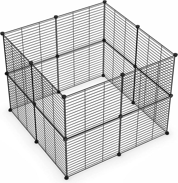 LURIVA SMALL ANIMAL PLAYPEN CAGES PET PLAYPEN 16 PANELS, PP-CB06PA-28BK - BLACK Like New