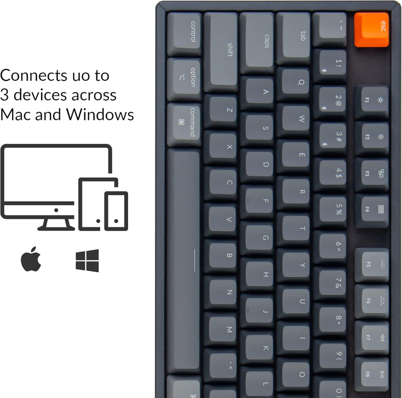 KEYCHRON K8 WIRELESS MECHANICAL KEYBOARD, GATERON OPTICAL RED - Scratch & Dent