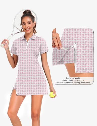 FKEEP WOMEN'S TENIS GOLF DRESS OUTFITS ATHLETIC WORKOUT - SIZE M - PINK PLAID - Brand New