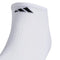 ADIDAS MEN'S ATHLETIC CUSHIONED NO SHOW SOCKS, SIZE LARGE, 6-PAIR, WHT/BLK - Brand New