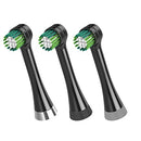 WATERPIK TRIPLE CLEAN REPLACEMENT BRUSH HEADS OTRB-3WB 3 COUNT - BLACK - Like New