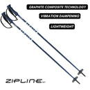 Zipline BLURR 16.0 Graphite Carbon Composite Ski Poles - Brand New
