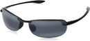 MAUI JIM 405-02 GRAY MAKAHA GLOSS Black Shiny Frame Grey Mirror Polar Lenses - Like New