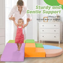 TODIBY 6-Piece Foam Climbing Blocks Gym Toy PU LEATHER Macaroon/Orange/Purple - Like New