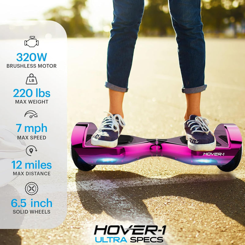 Hover-1 Ultra Electric Hoverboard | 7MPH Top Speed - BLACK Like New