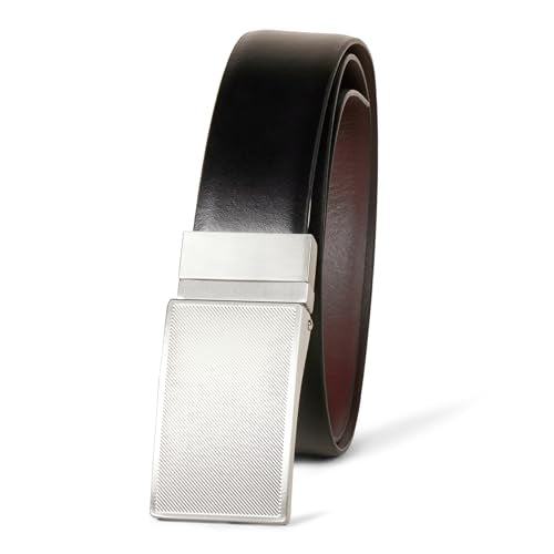 AMAZON ESSENTIALS MEN'S LEATHER REVERSIBLE PLAQUE DRESS BELT SIZE 34 - NEw - Brand New