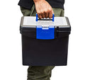 Storex File Box Nesting Portable with Drawer Cobalt, Black Blue - Brand New