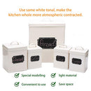 Home By Jackie X321 Cream White Set of 5 Metal Food Tin Canister - Cream - Like New