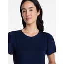 TIME AND TRU WOMEN'S PLUS COTTON SWING DRESS SHORT SLEEVES SIZES 2XL - DARK NAVY - Brand New