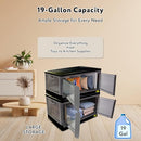 DBEST PRODUCTS 19 GALLON STACKABLE STORAGE BINS WITH DOORS, COLLAPSIBLE - GREY - Like New