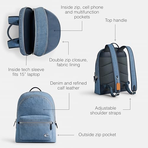 CR764 COACH CHARTER BACKPACK - INDIGO DENIM - Like New