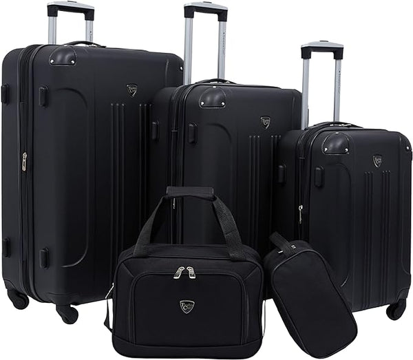 Travelers Club Chicago Hardside Spinner Luggages 5 Piece TCL-77995-00 - BLACK Like New