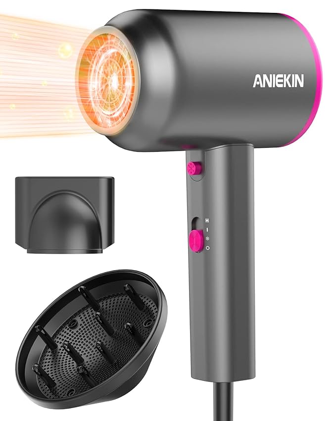 ANIEKIN Hair Dryer Diffuser 1875W Ionic Blow Dryer Professional - Scratch & Dent